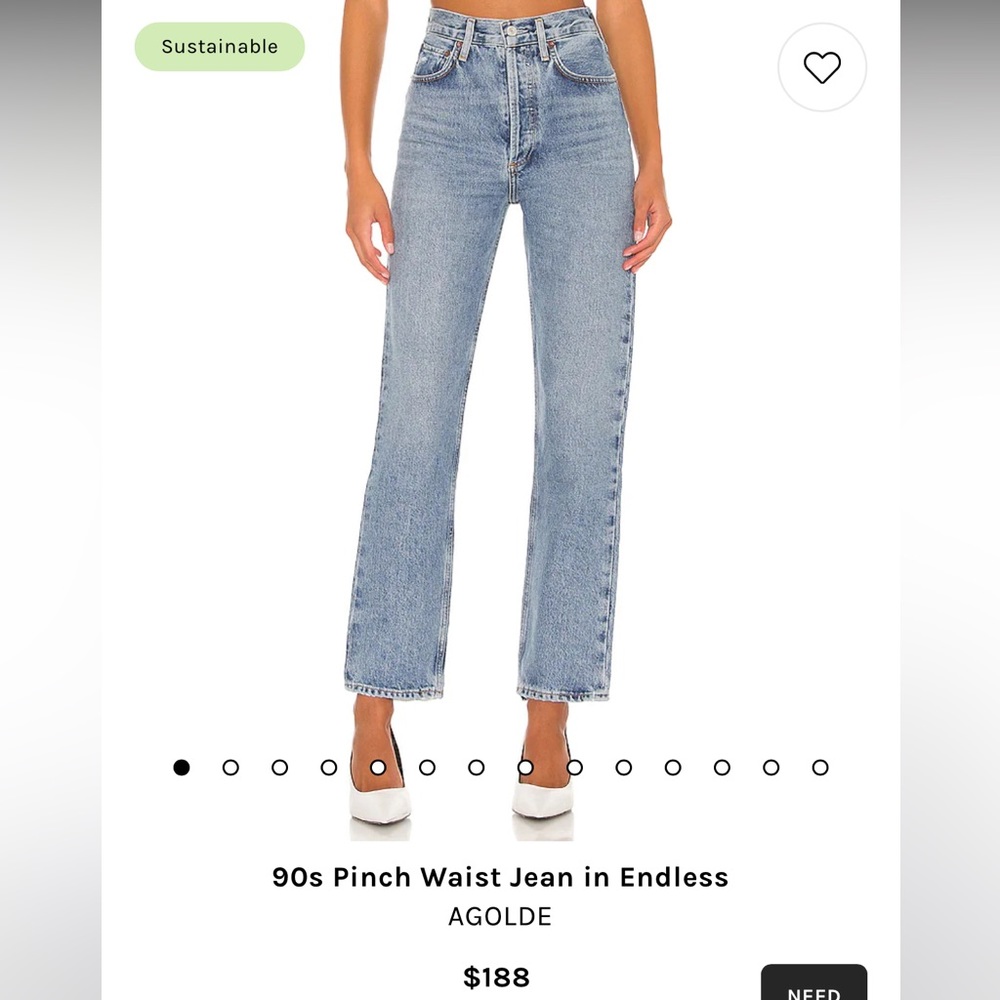 Agolde 90s Pinch Waist Jeans Brand New